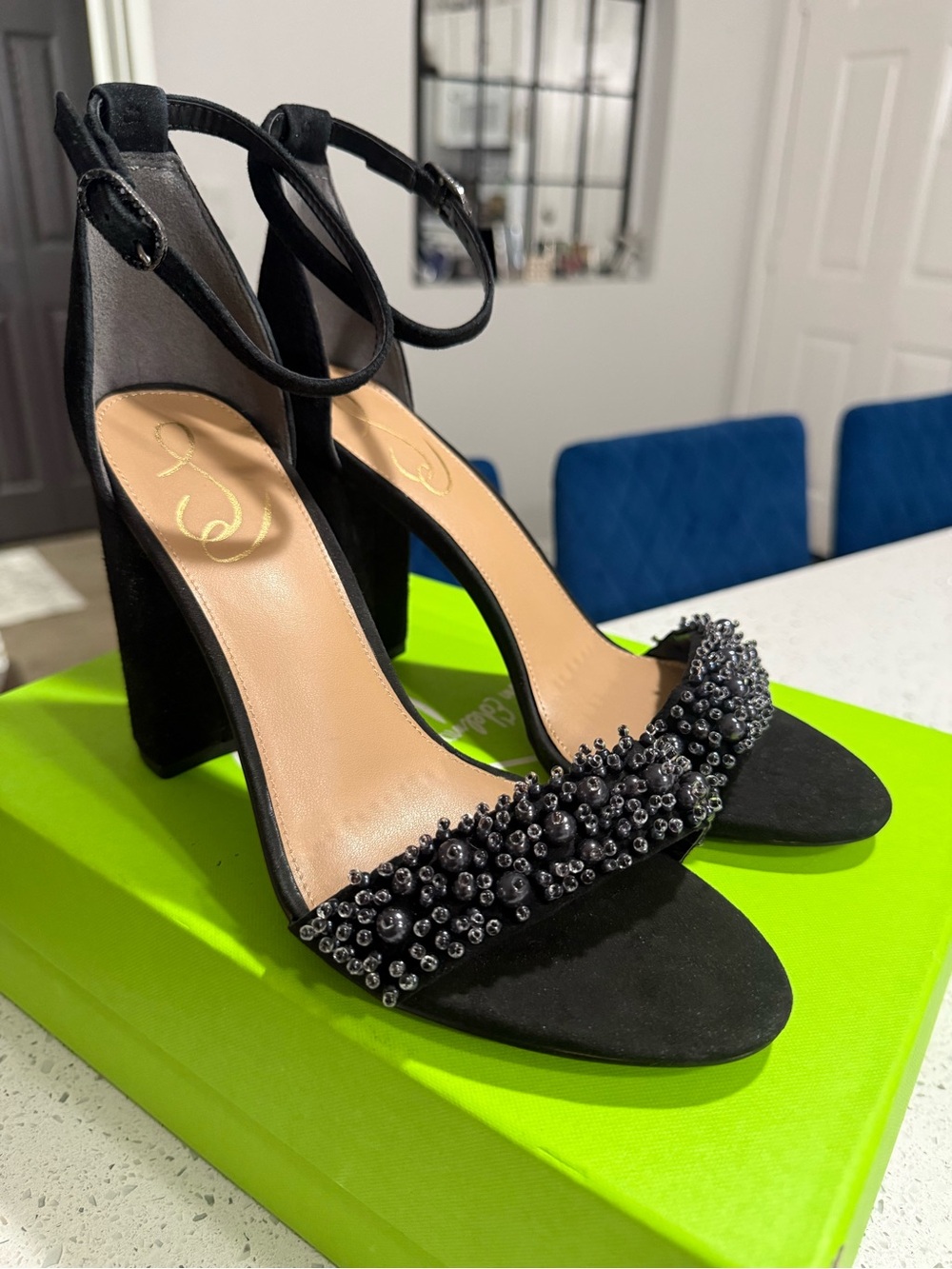 Sam Edelman Yaro Perla Black Block Heels